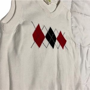 Crazy8 Boys Sweater Vest Cream Red Black Size 5T